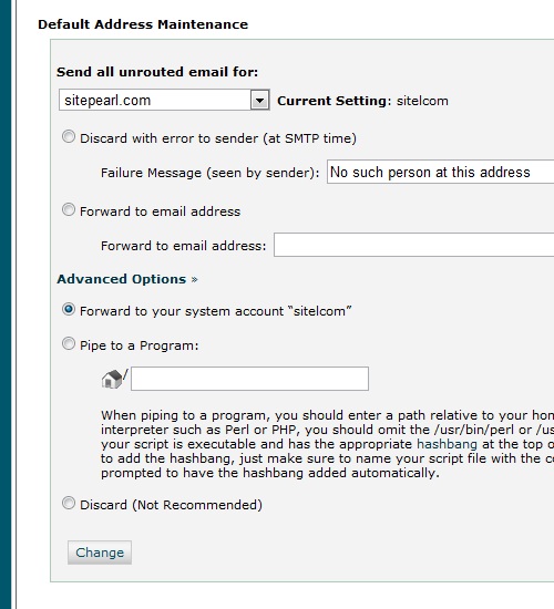 Configure your default address.